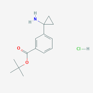 molecular formula C14H20ClNO2 B12849206 tert-Butyl 3-(1-aminocyclopropyl)benzoate hydrochloride 
