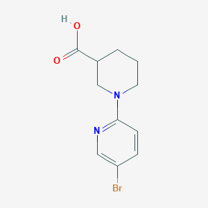 molecular formula C11H13BrN2O2 B1284922 1-(5-Bromopyridin-2-yl)piperidine-3-carboxylic acid CAS No. 954267-45-9