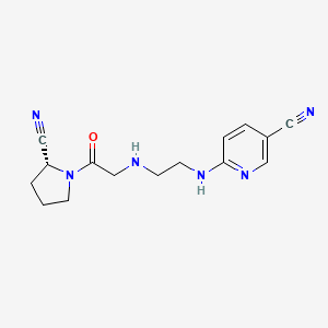 molecular formula C15H18N6O B12849281 (R)-6-((2-((2-(2-Cyanopyrrolidin-1-yl)-2-oxoethyl)amino)ethyl)amino)nicotinonitrile 