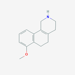molecular formula C14H17NO B12849314 Benz[h]isoquinoline, 1,2,3,4,5,6-hexahydro-7-methoxy- 