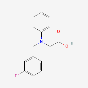molecular formula C15H14FNO2 B12849485 N-Benzyl-3-fluoro-DL-phenylglycine 