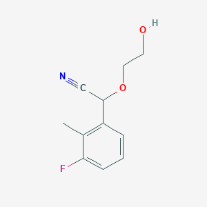 molecular formula C11H12FNO2 B12849865 2-(3-Fluoro-2-methylphenyl)-2-(2-hydroxyethoxy)acetonitrile 