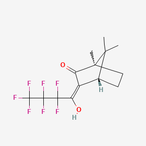 molecular formula C14H15F7O2 B12849867 Bicyclo(2.2.1)heptan-2-one, 3-(2,2,3,3,4,4,4-heptafluoro-1-hydroxybutylidene)-1,7,7-trimethyl-, (1R,4S)- CAS No. 63180-06-3