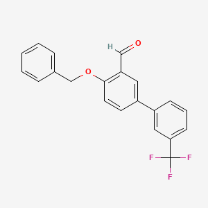 molecular formula C21H15F3O2 B12849901 4-(Benzyloxy)-3'-(trifluoromethyl)[1,1'-biphenyl]-3-carbaldehyde 