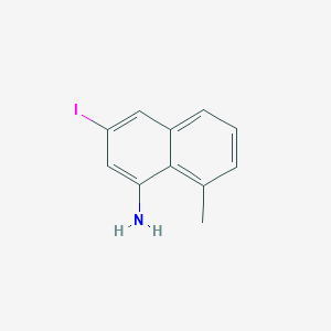 molecular formula C11H10IN B12849920 3-Iodo-8-methylnaphthalen-1-amine 
