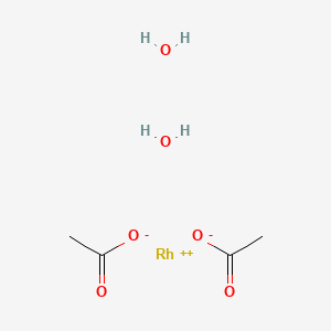 molecular formula C4H10O6Rh B12849956 Rhodium(II) acetate dihydrate 