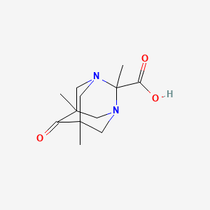 molecular formula C12H18N2O3 B12849969 2,5,7-Trimethyl-6-oxo-1,3-diazaadamantane-2-carboxylic acid 