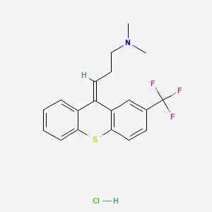 molecular formula C19H19ClF3NS B12849979 Thioxanthene, 9-(3-(dimethylamino)propylidene)-2-trifluoromethyl-, hydrochloride, (Z)- CAS No. 37028-40-3