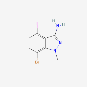 molecular formula C8H7BrIN3 B12850004 7-bromo-4-iodo-1-methyl-1H-indazol-3-amine 