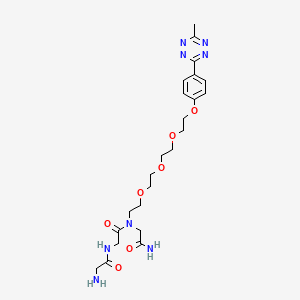molecular formula C23H34N8O7 B12850042 N-(2-Amino-2-oxoethyl)-2-(2-aminoacetamido)-N-(2-(2-(2-(2-(4-(6-methyl-1,2,4,5-tetrazin-3-yl)phenoxy)ethoxy)ethoxy)ethoxy)ethyl)acetamide 