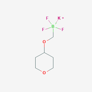 molecular formula C6H11BF3KO2 B12850084 Potassium trifluoro[(oxan-4-yloxy)methyl]boranuide 