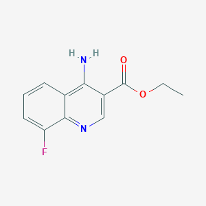 molecular formula C12H11FN2O2 B1285009 Ethyl 4-Amino-8-fluoroquinoline-3-carboxylate CAS No. 955328-46-8