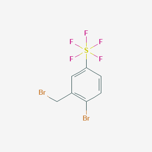 molecular formula C7H5Br2F5S B12850106 2-Bromo-5-(pentafluorothio)benzyl bromide 
