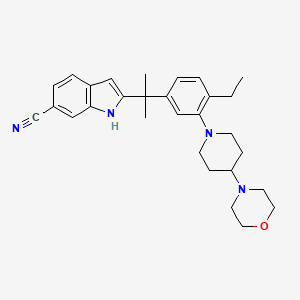 molecular formula C29H36N4O B12850197 2-(2-(4-Ethyl-3-(4-morpholinopiperidin-1-yl)phenyl)propan-2-yl)-1H-indole-6-carbonitrile 