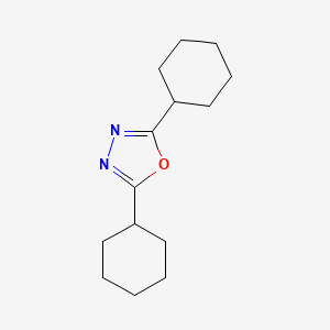 molecular formula C14H22N2O B12850205 2,5-Dicyclohexyl-1,3,4-oxadiazole CAS No. 13044-05-8