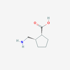 molecular formula C7H13NO2 B12850280 Cis-2-(Aminomethyl)cyclopentane-1-carboxylic acid 