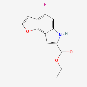 molecular formula C13H10FNO3 B12850337 ethyl 4-fluoro-6H-furo[2,3-e]indole-7-carboxylate 