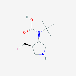 molecular formula C10H19FN2O2 B12850380 tert-Butyl((3R,4R)-4-(fluoromethyl)pyrrolidin-3-yl)carbamic acid 