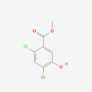 molecular formula C8H6BrClO3 B12850396 Methyl 4-bromo-2-chloro-5-hydroxybenzoate 