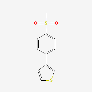 molecular formula C11H10O2S2 B12850399 3-[4-(Methylsulfonyl)phenyl]thiophene 