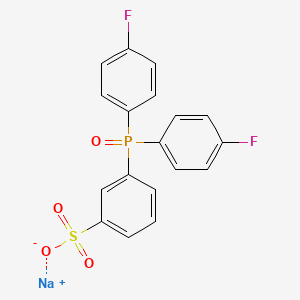 molecular formula C18H12F2NaO4PS B12850671 3-[bis(4-fluorophenyl)phosphinyl]Benzenesulfonic acid sodium salt 