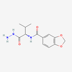 molecular formula C13H17N3O4 B12850708 Benzo[1,3]dioxole-5-carboxylic acid ((S)-1-hydrazinocarbonyl-2-methyl-propyl)-amide 