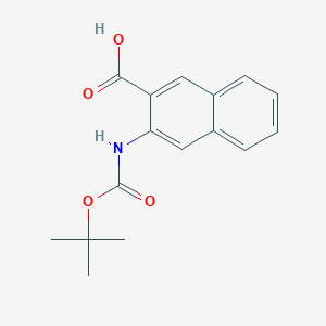 molecular formula C16H17NO4 B1285074 3-((tert-Butoxycarbonyl)amino)-2-naphthoic acid CAS No. 887242-59-3