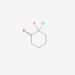 molecular formula C6H8ClFO B12850751 2-Chloro-2-Fluorocyclohexanone 