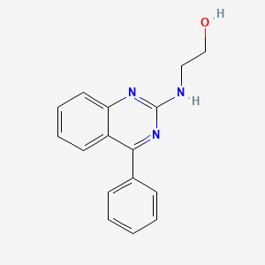 molecular formula C16H15N3O B12850770 2-[(4-Phenylquinazolin-2-yl)amino]ethanol 