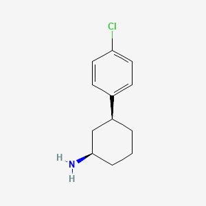 molecular formula C12H16ClN B12850796 rel-(1R,3S)-3-(4-Chlorophenyl)cyclohexan-1-amine 