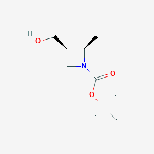 molecular formula C10H19NO3 B12850934 tert-butyl (2R,3R)-3-(hydroxymethyl)-2-methyl-azetidine-1-carboxylate 