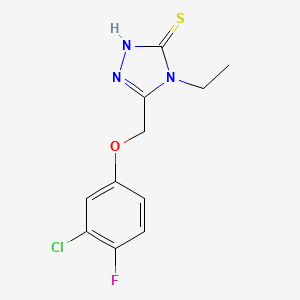 molecular formula C11H11ClFN3OS B1285095 5-[(3-chloro-4-fluorophenoxy)methyl]-4-ethyl-4H-1,2,4-triazole-3-thiol CAS No. 861444-14-6