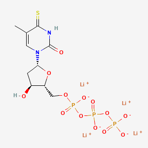 molecular formula C10H13Li4N2O13P3S B12850976 Lithium ((2R,3S,5R)-3-hydroxy-5-(5-methyl-2-oxo-4-thioxo-3,4-dihydropyrimidin-1(2H)-yl)tetrahydrofuran-2-yl)methyl triphosphate 