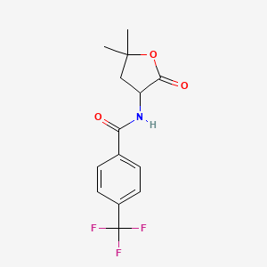 molecular formula C14H14F3NO3 B12851009 N-(5,5-Dimethyl-2-oxotetrahydro-3-furyl)-alpha,alpha,alpha-trifluoro-p-toluamide CAS No. 77694-32-7