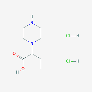 molecular formula C8H18Cl2N2O2 B1285104 2-Piperazin-1-ylbutanoic acid dihydrochloride CAS No. 1051369-22-2