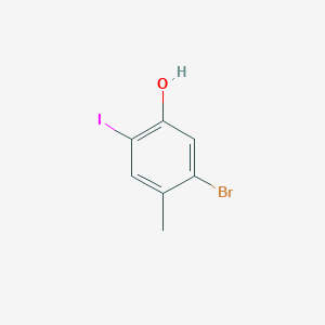 molecular formula C7H6BrIO B12851082 5-Bromo-2-iodo-4-methylphenol 