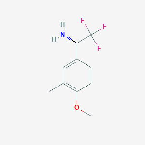 molecular formula C10H12F3NO B12851208 (S)-2,2,2-Trifluoro-1-(4-methoxy-3-methylphenyl)ethan-1-amine 
