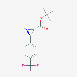molecular formula C14H16F3NO2 B12851210 Tert-butyl (2S,3R)-3-[4-(trifluoromethyl)phenyl]aziridine-2-carboxylate 