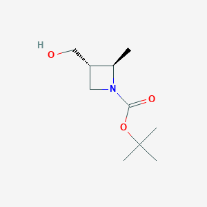molecular formula C10H19NO3 B12851212 tert-Butyl (2R,3S)-3-(hydroxymethyl)-2-methylazetidine-1-carboxylate 