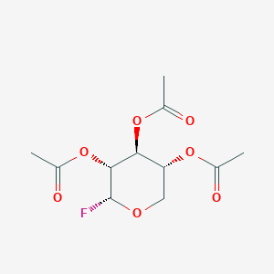 molecular formula C11H15FO7 B12851252 (2R,3R,4S,5R)-2-Fluorotetrahydro-2H-pyran-3,4,5-triyl triacetate 