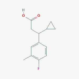 B128513 3-Cyclopropyl-3-(4-fluoro-3-methylphenyl)propanoic acid CAS No. 1017330-08-3