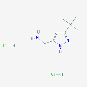 molecular formula C8H17Cl2N3 B1285130 [(5-tert-butyl-1H-pyrazol-3-yl)methyl]amine dihydrochloride CAS No. 1093649-71-8