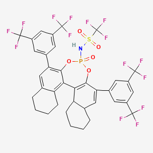 molecular formula C37H27F15NO5PS B12851310 N-[10,16-bis[3,5-bis(trifluoromethyl)phenyl]-13-oxo-12,14-dioxa-13λ5-phosphapentacyclo[13.8.0.02,11.03,8.018,23]tricosa-1(15),2,8,10,16-pentaen-13-yl]-1,1,1-trifluoromethanesulfonamide 