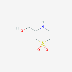 molecular formula C5H11NO3S B12851322 3-(Hydroxymethyl)thiomorpholine 1,1-dioxide 
