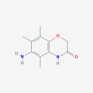 molecular formula C11H14N2O2 B1285135 6-amino-5,7,8-trimethyl-2H-1,4-benzoxazin-3(4H)-one CAS No. 924845-80-7