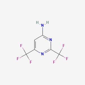 molecular formula C6H3F6N3 B12851394 2,6-Bis(trifluoromethyl)pyrimidin-4-amine CAS No. 717-61-3
