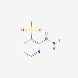 molecular formula C6H9N3O2S B12851446 2-Hydrazinyl-3-(methylsulfonyl)pyridine 