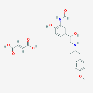 molecular formula C23H28N2O8 B128515 (E)-丁-2-烯二酸；N-[2-羟基-5-[1-羟基-2-[1-(4-甲氧基苯基)丙-2-基氨基]乙基]苯基]甲酰胺 CAS No. 169375-55-7