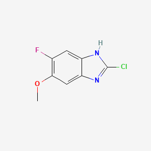 molecular formula C8H6ClFN2O B12851677 2-Chloro-5-fluoro-6-methoxy-1H-benzimidazole 