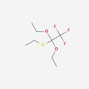 molecular formula C8H15F3O2S B12851689 1,1-Diethoxy-2,2,2-trifluoro-1-(ethylthio)ethane CAS No. 68058-56-0